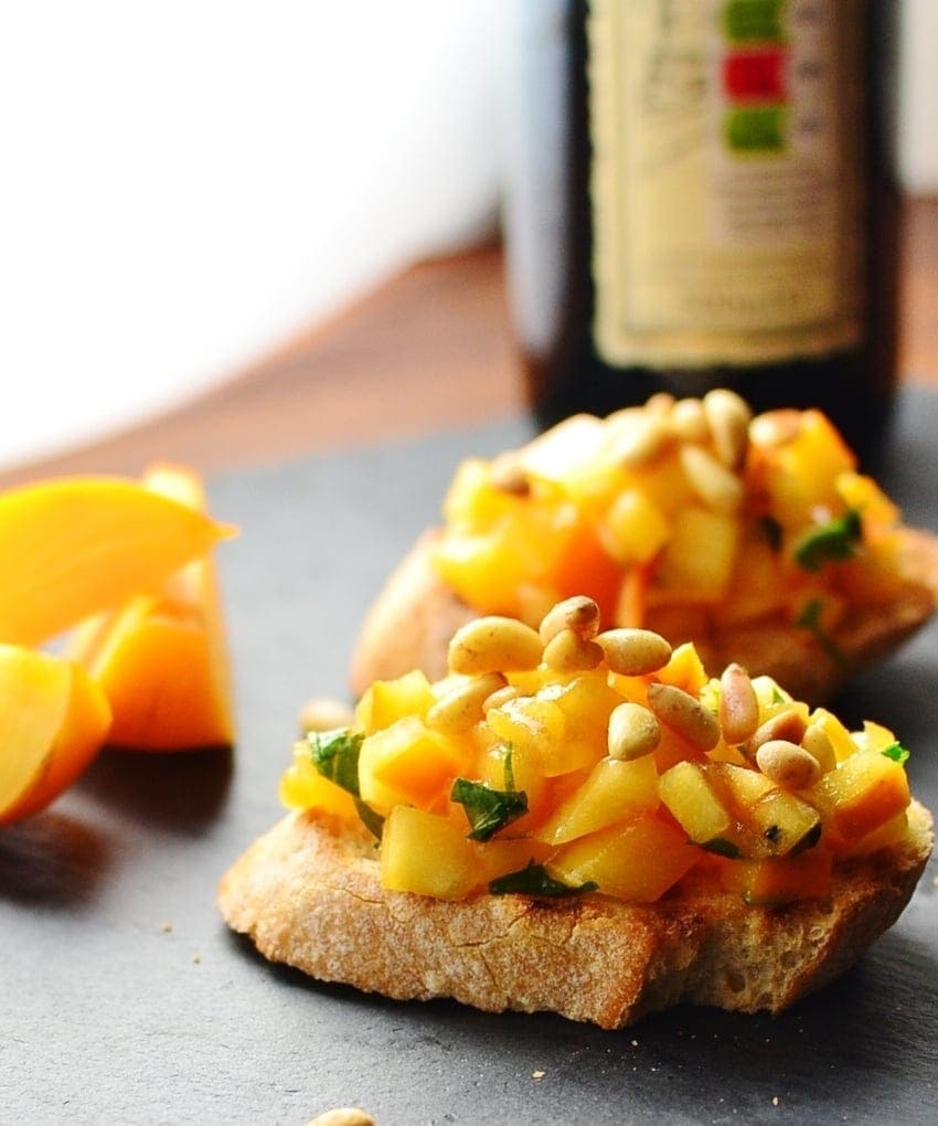 Easy Bruschetta Recipe with Persimmon