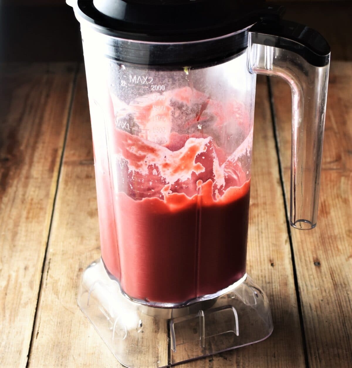 Avocado smoothie in blender.