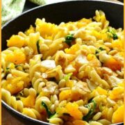 Pumpkin Garlic Pasta with Arugula