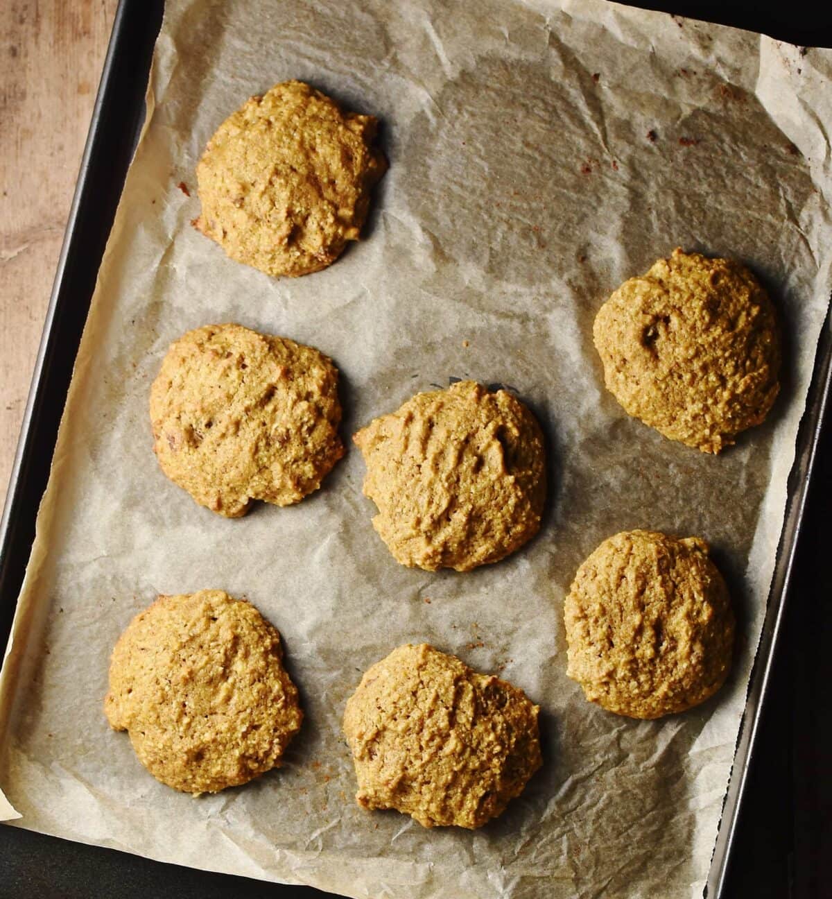 Cookies on top of paper.
