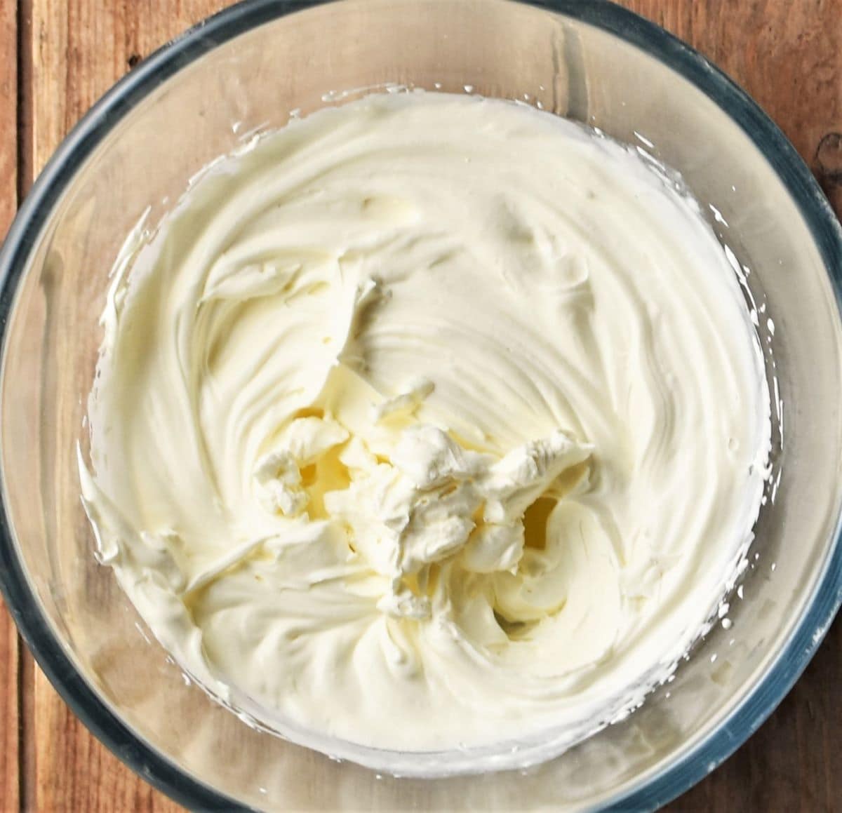 Creamy mixture in large mixing bowl.