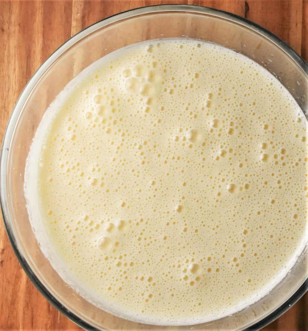 Cake batter in large mixing bowl.