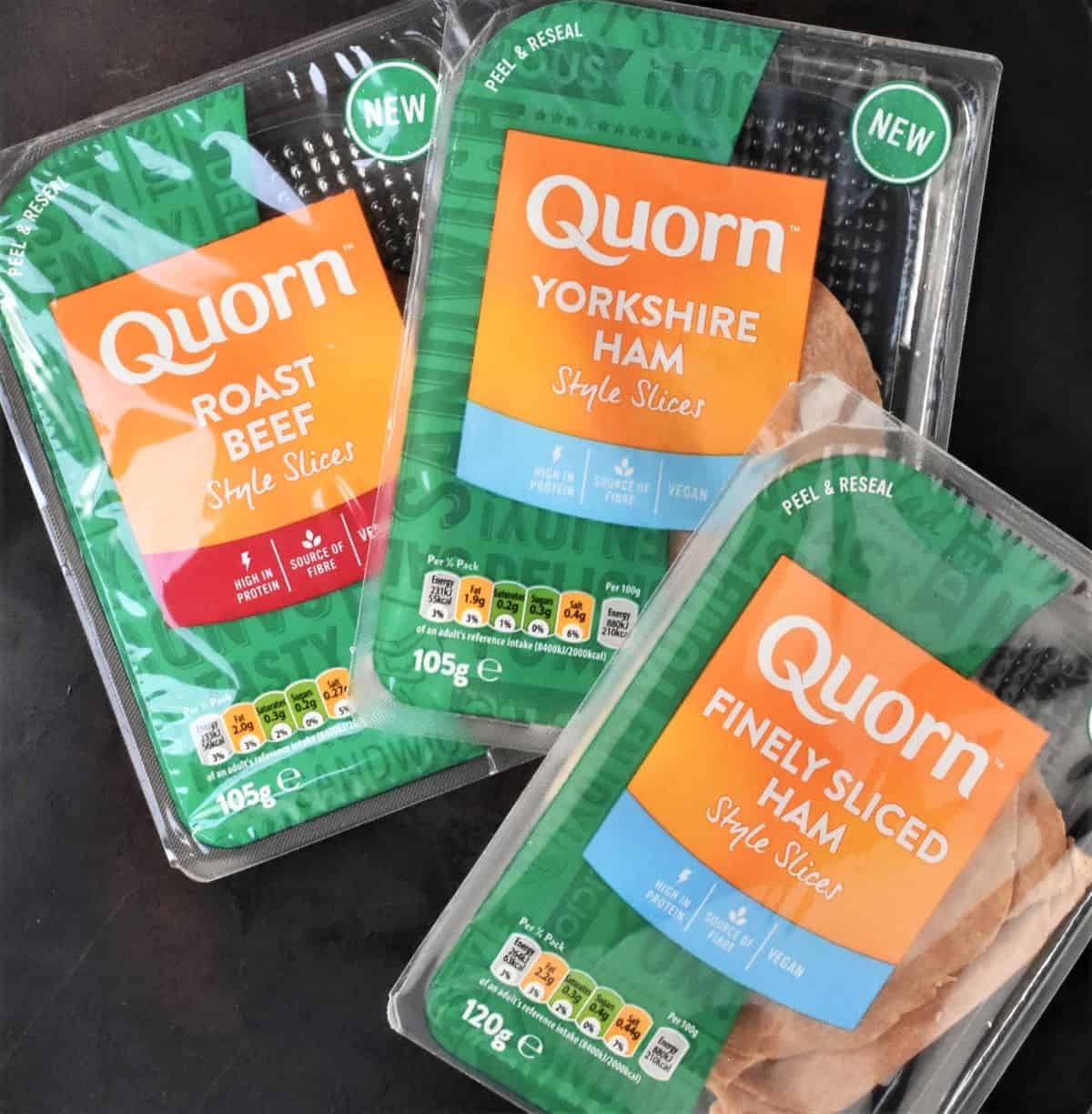 3 packets of quorn deli slices.