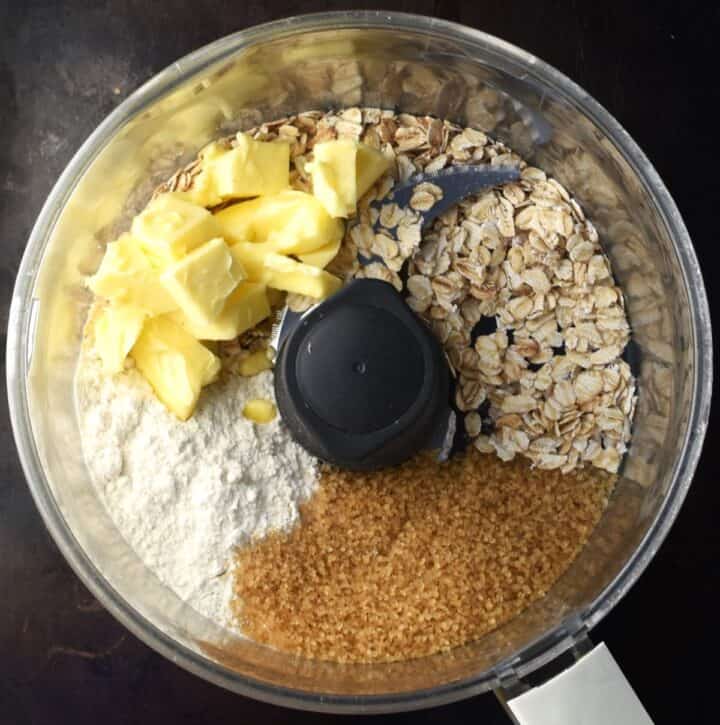 Crumble ingredients in food processor.